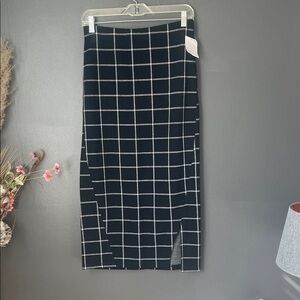 Nordstrom Black and White Grid Pencil Skirt Sz 4